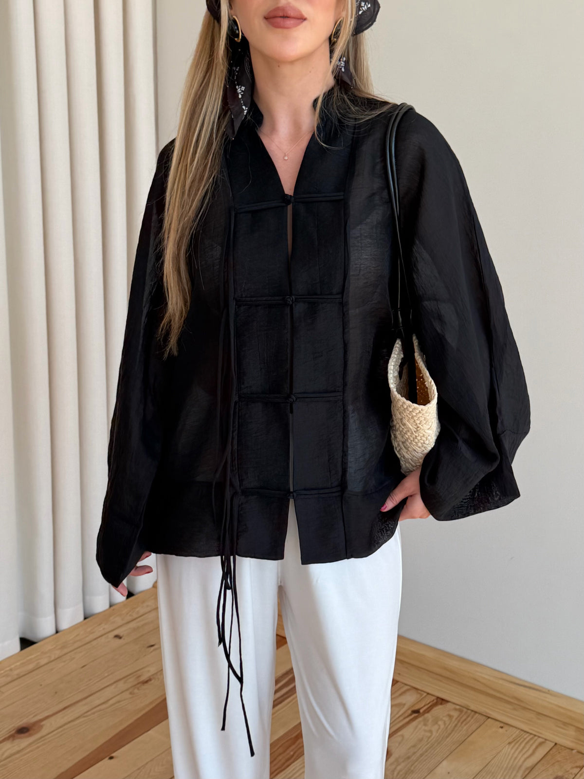 Diana Tricot Semi-Sheer Kimono Shirt