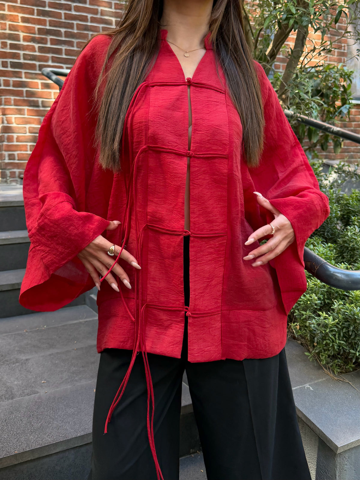 Diana Tricot Semi-Sheer Kimono Shirt