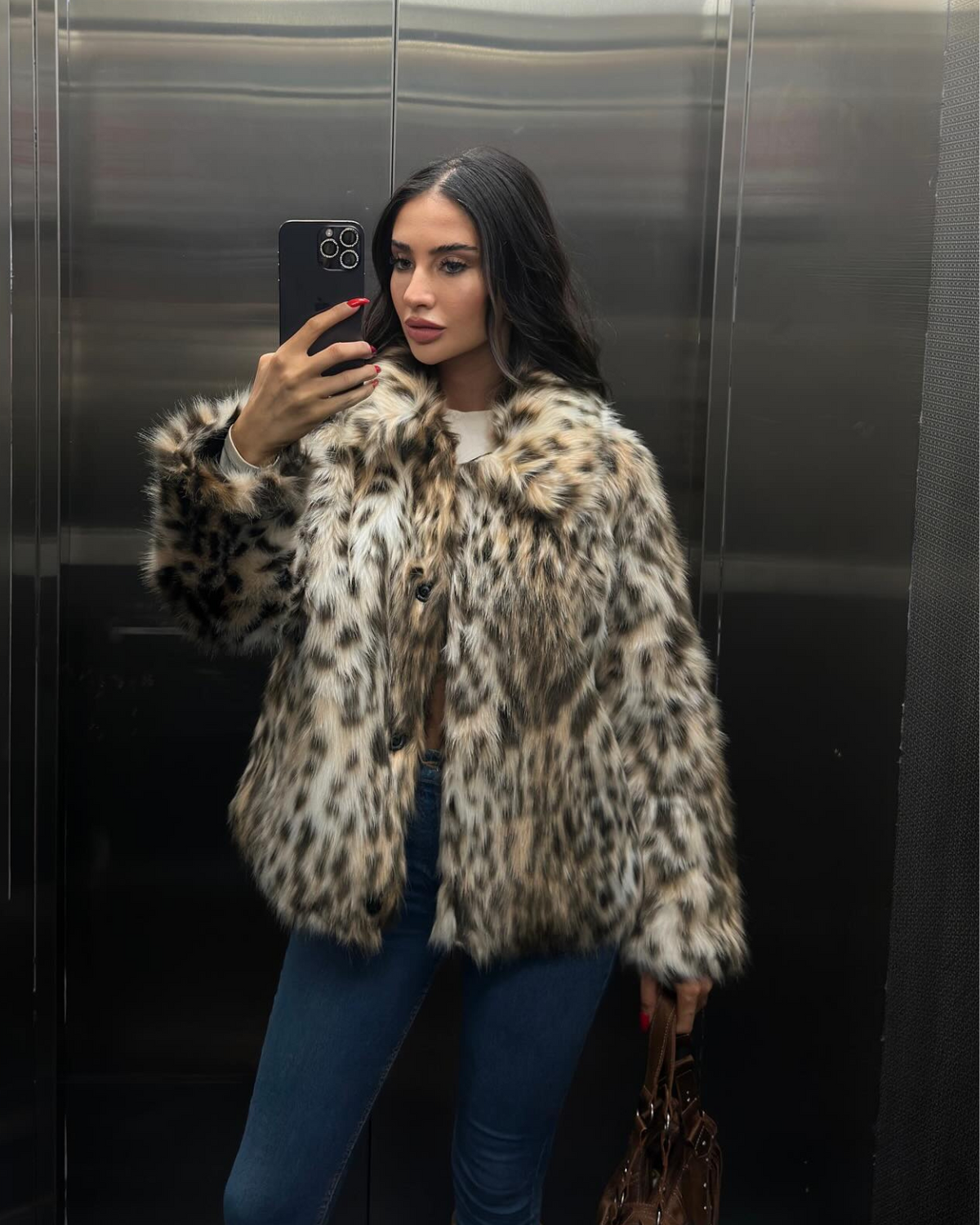 Ferryhill Leopard Faux Fur Jacket