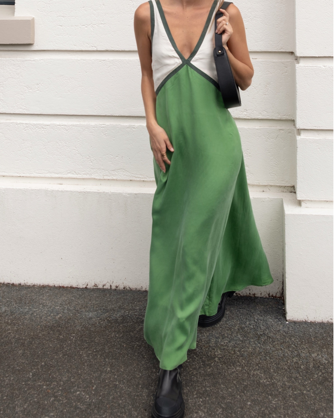 Sante Sicily Contrast Satin Dress