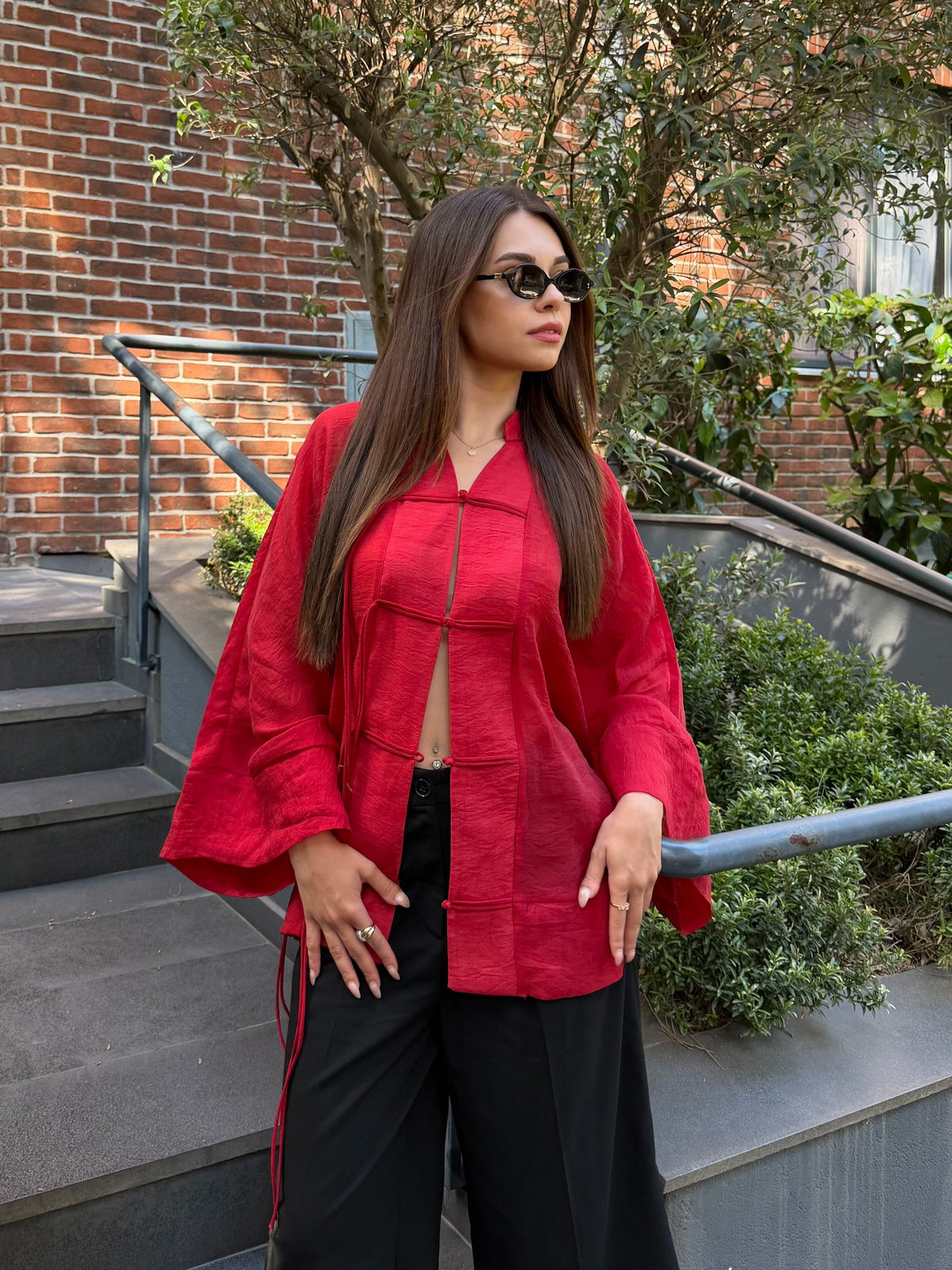 Diana Tricot Semi-Sheer Kimono Shirt