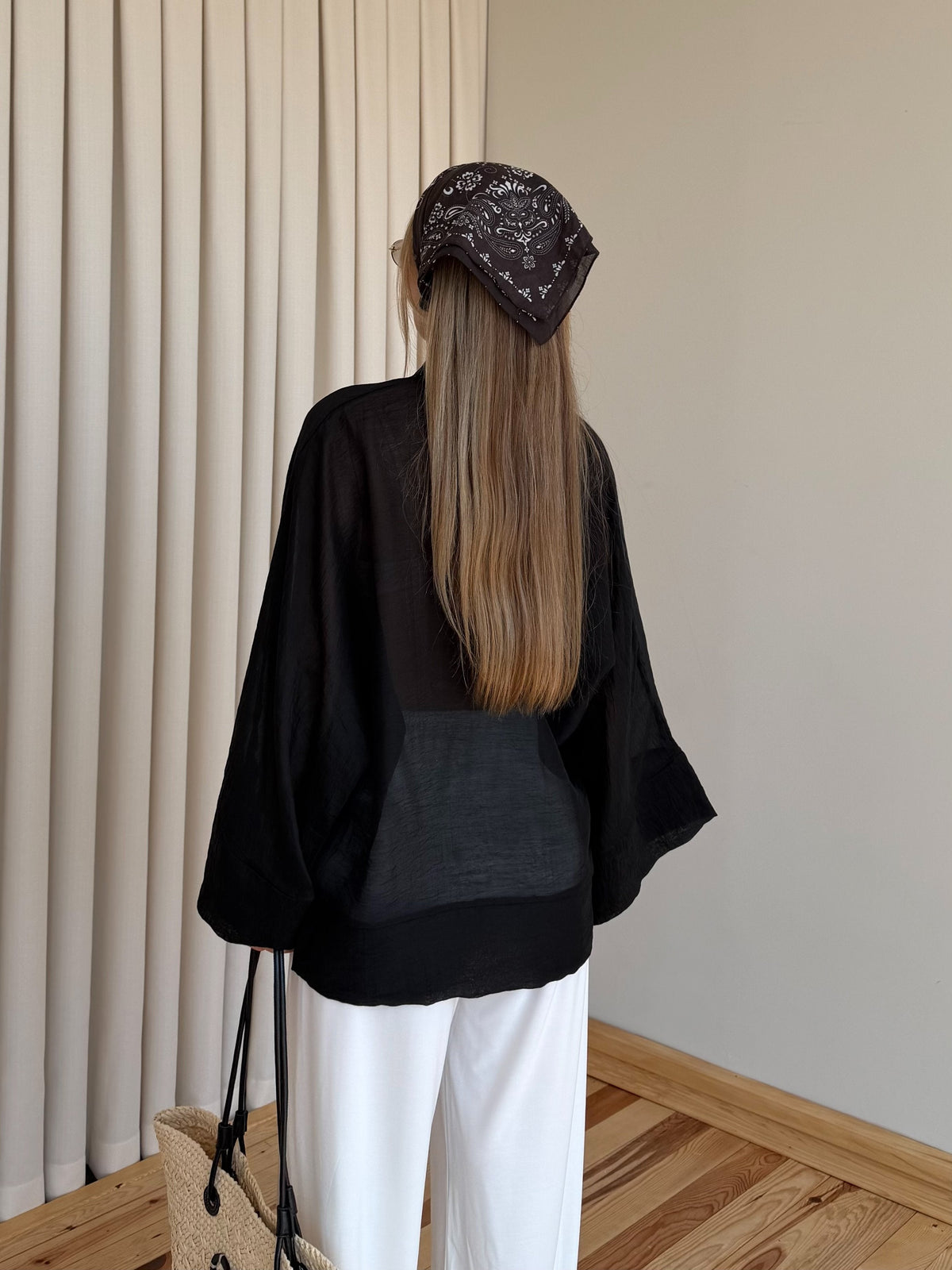 Diana Tricot Semi-Sheer Kimono Shirt