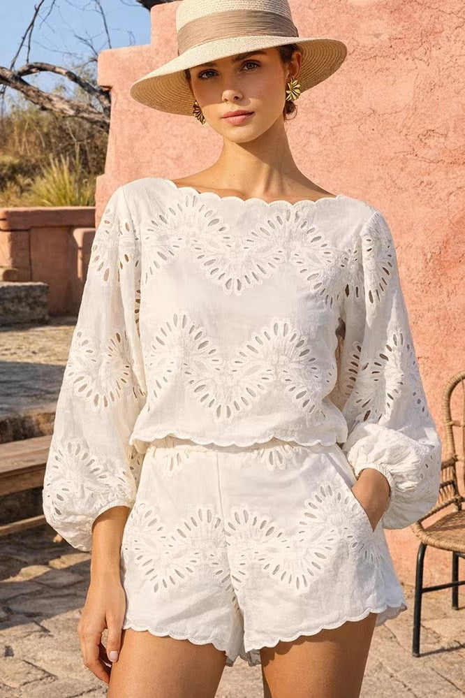 Colette Broderie Shorts Set