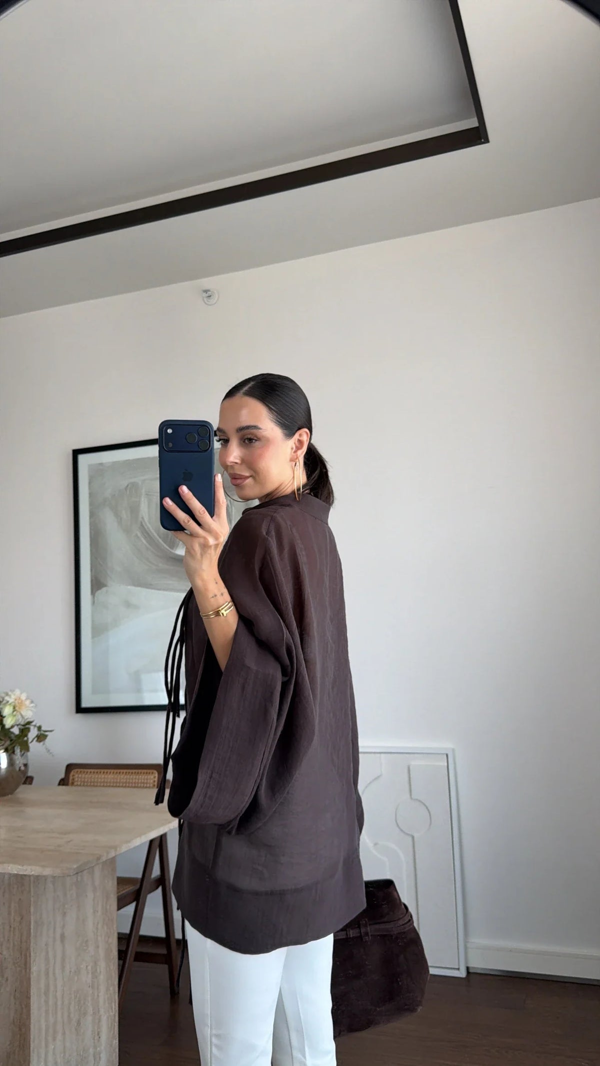 Diana Tricot Semi-Sheer Kimono Shirt