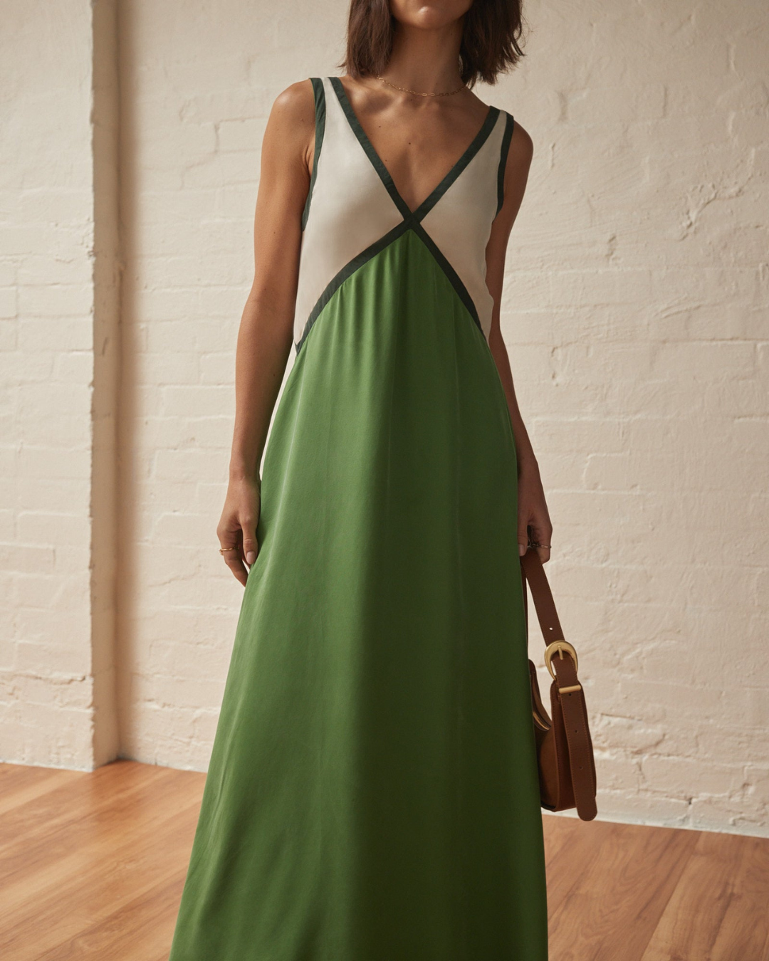 Sante Sicily Contrast Satin Dress
