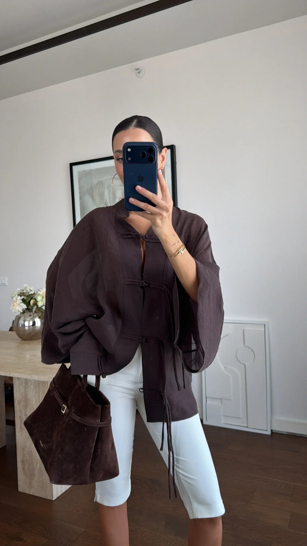 Diana Tricot Semi-Sheer Kimono Shirt