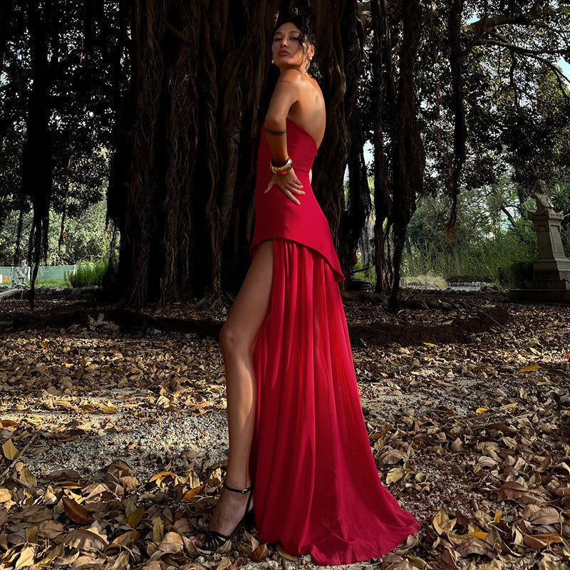Valentine Asymmetric Maxi Dress