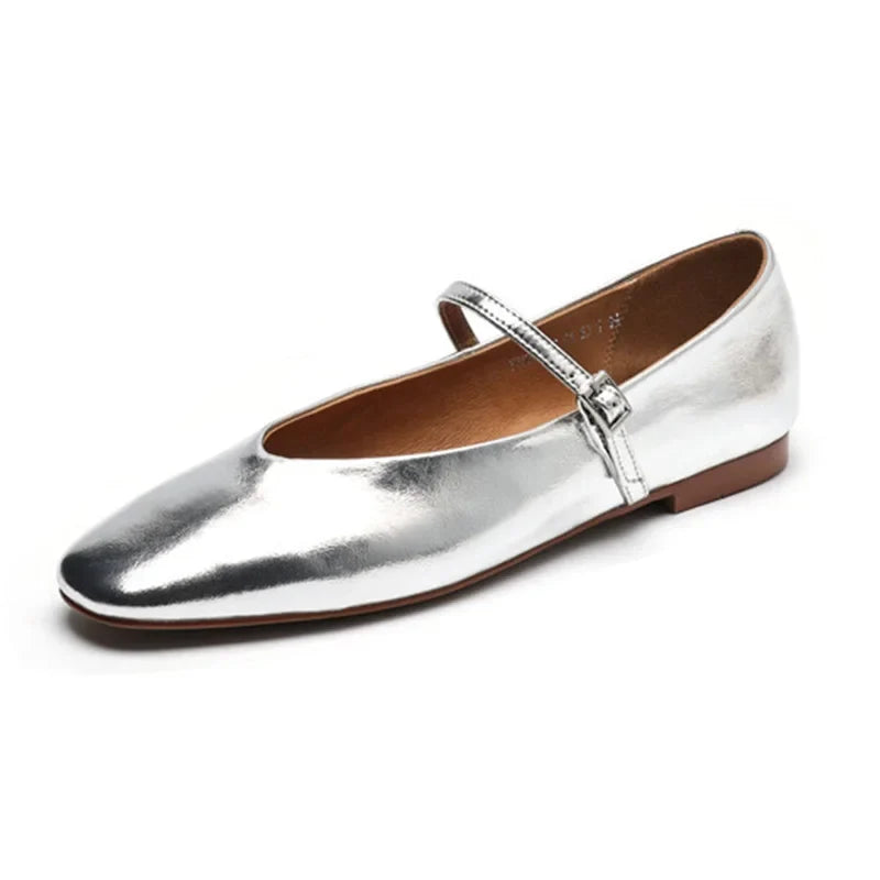 Paloma Metallic Leather Ballet Flats