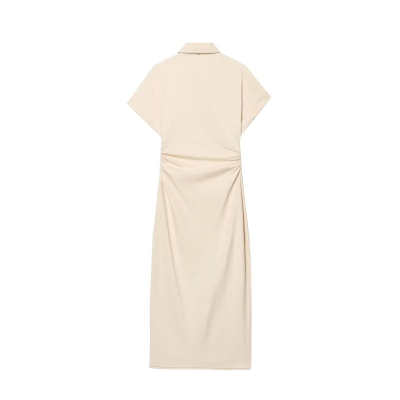 Diana Tricot Snatched Waist Denim Midi Dress