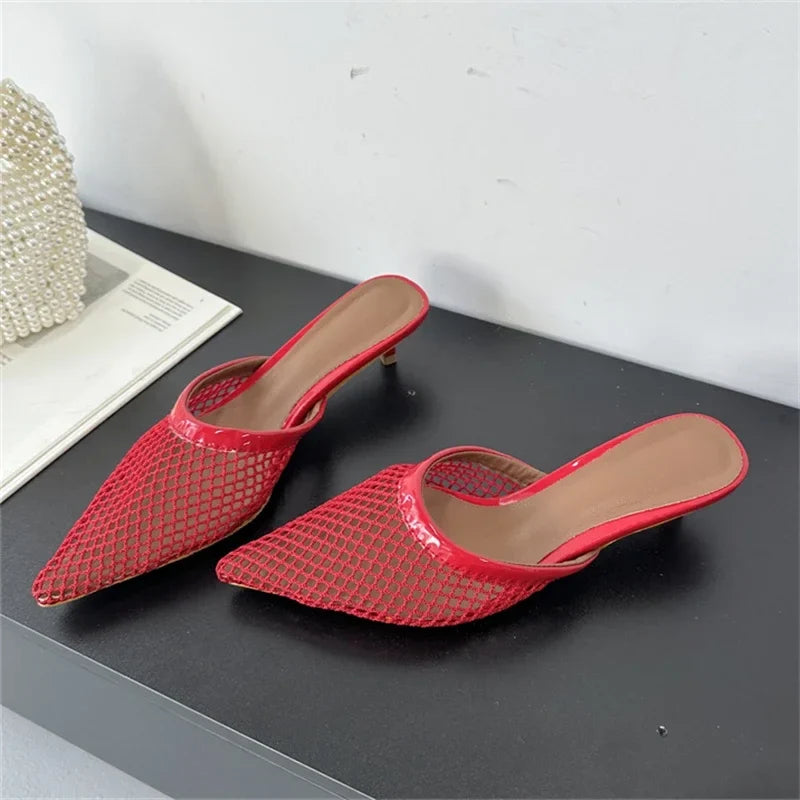 Aeden Paris Mesh Kitten Heels