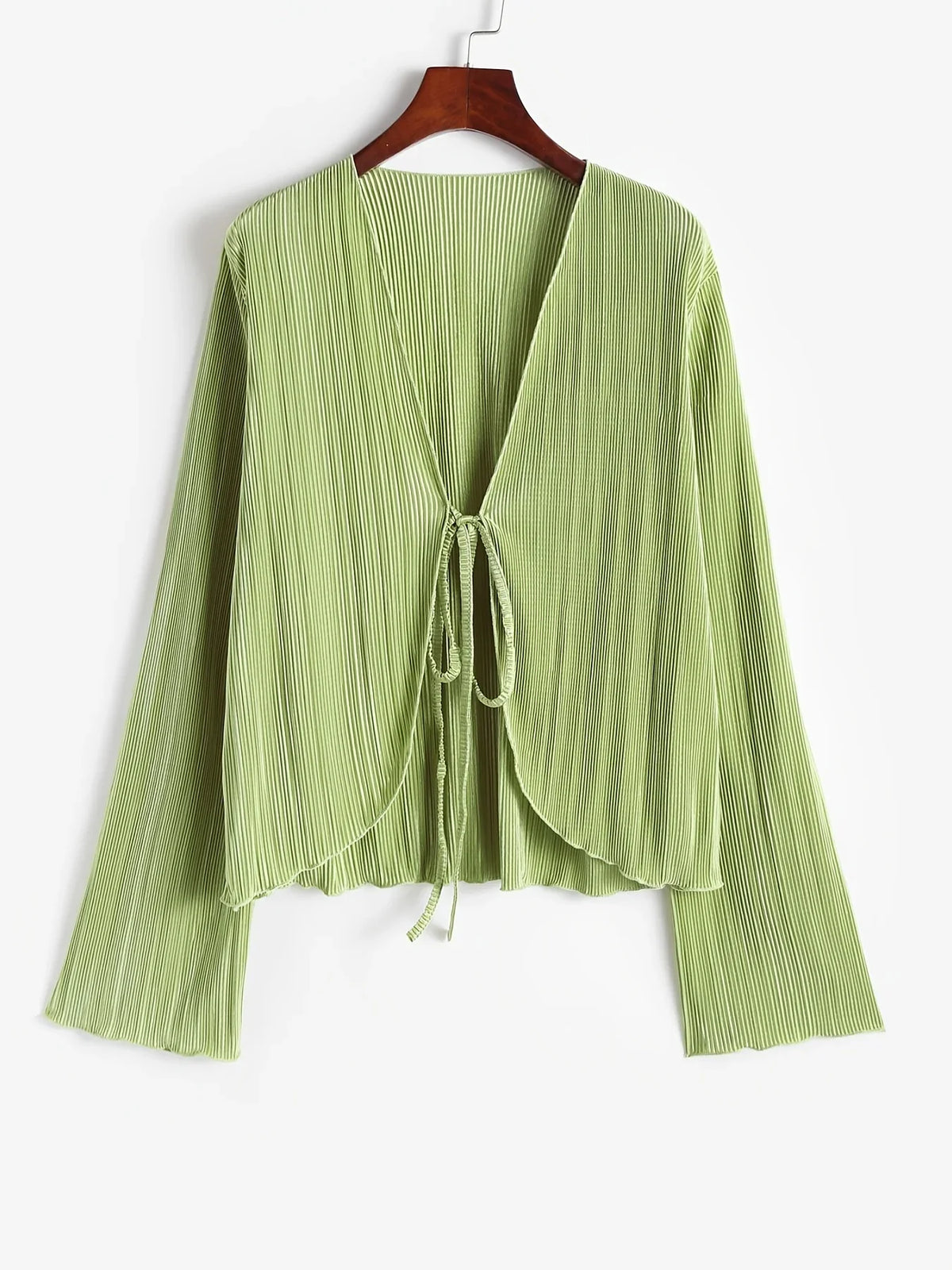 Kendall Front-Tie Plisse Top