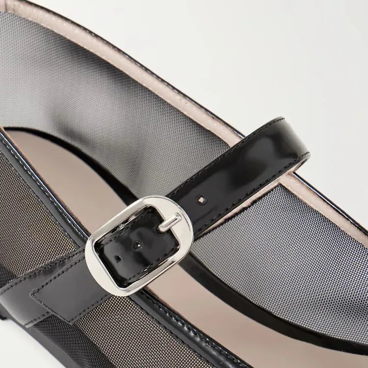 La Mode Mesh Ballet Flats