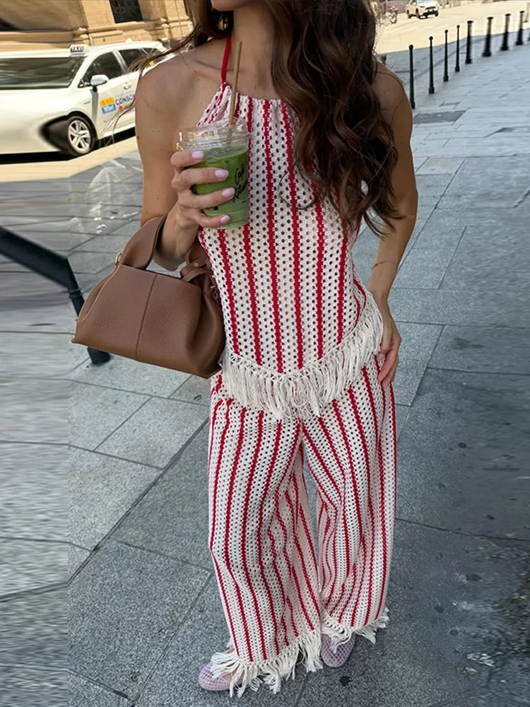 Kendall Striped Fringe Two-Piece Set