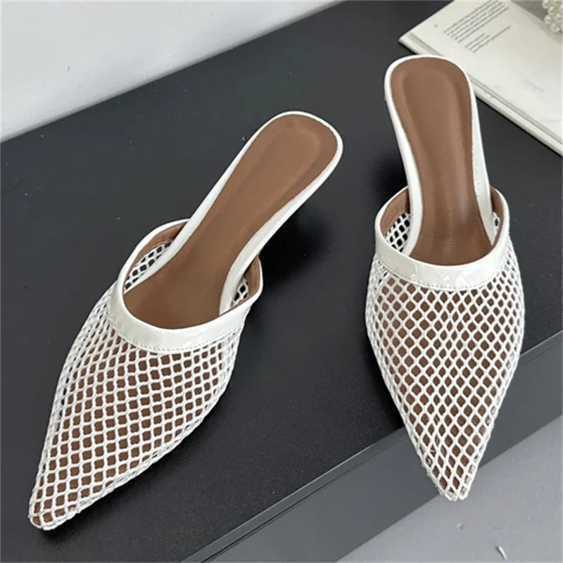 Aeden Paris Mesh Kitten Heels
