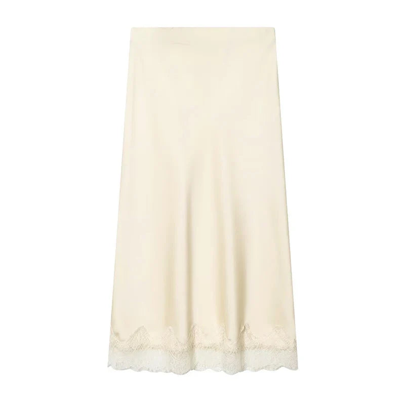 Dina Tricot Lace Trim Midi Skirt