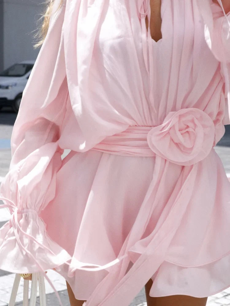 Rosella Pleated Pink Dress