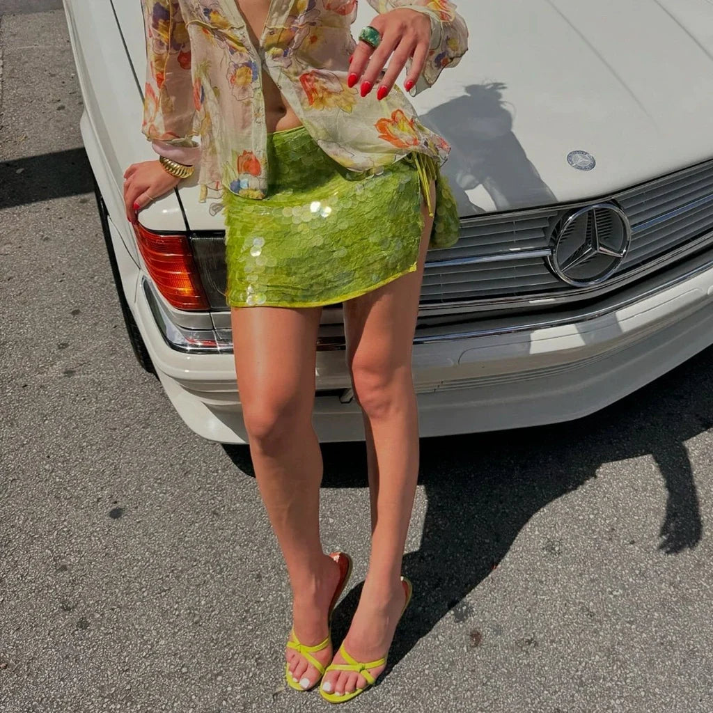 Mach & Aliza Sequin Skirt