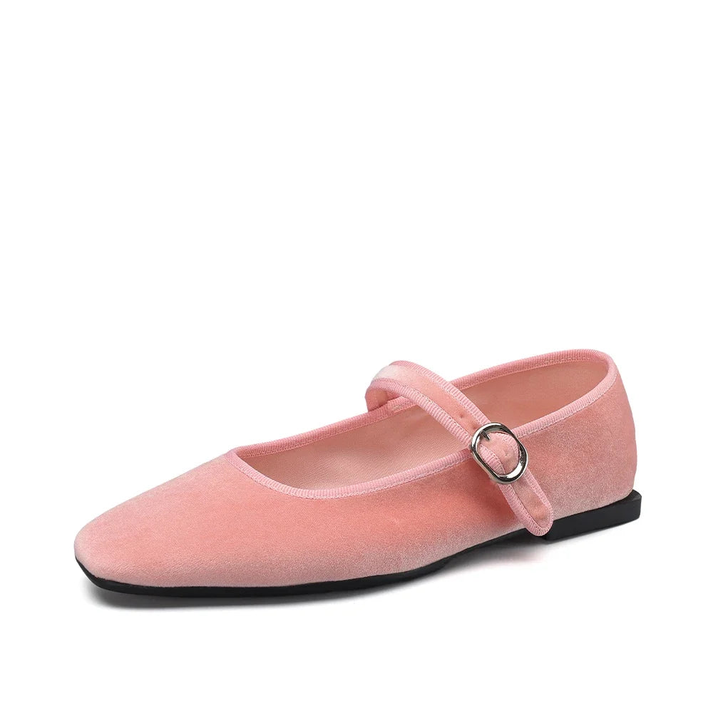 Aeden Paris Velvet Ballet Flats