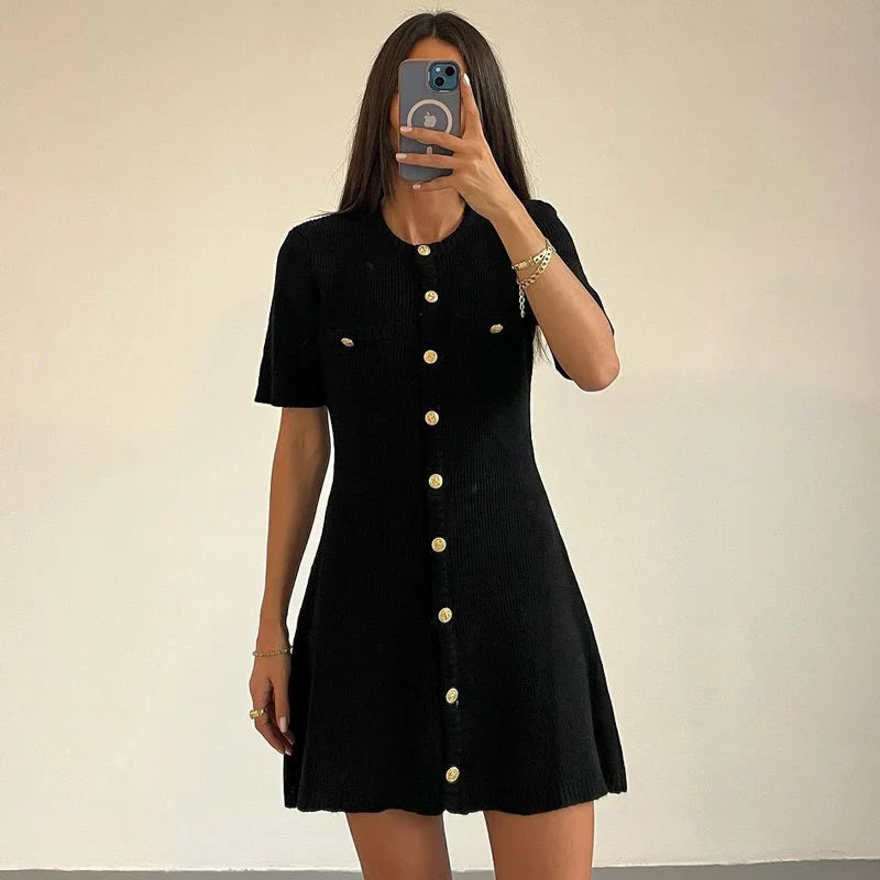 Diana Tricot Ribbed Knit Dress