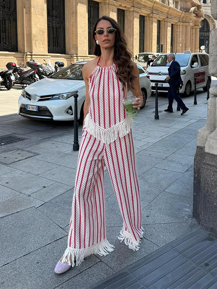 Kendall Striped Fringe Two-Piece Set