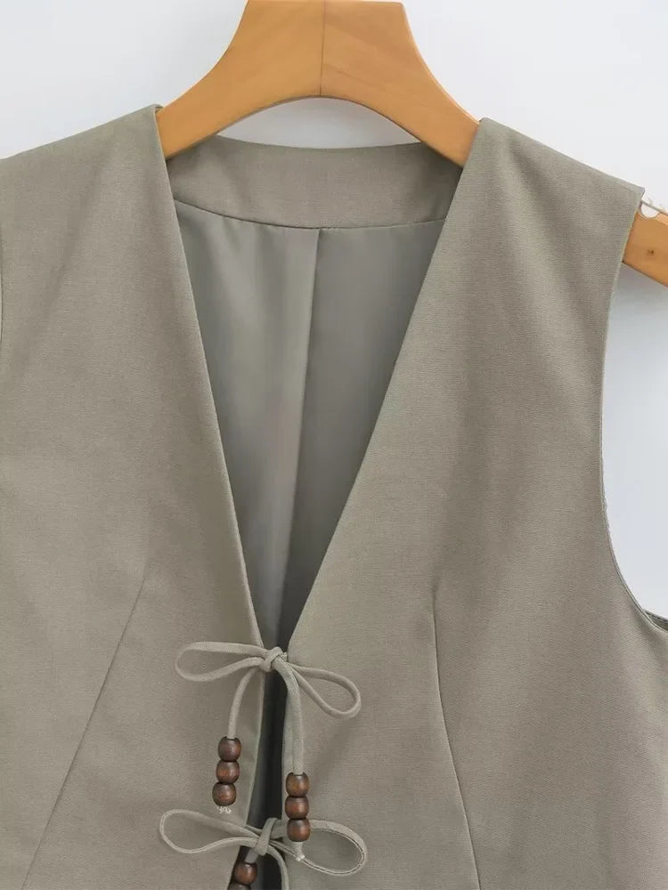 Diana Tricot Front Tie Waistcoat