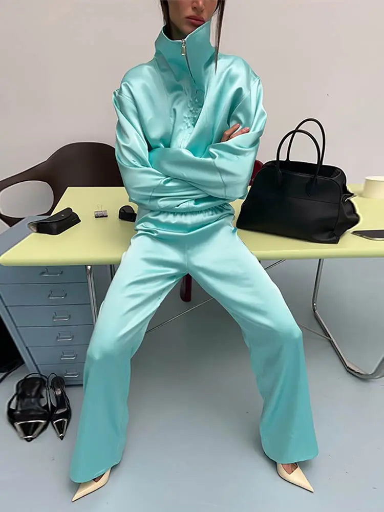 Kendall Satin Zip Co-Ord Set