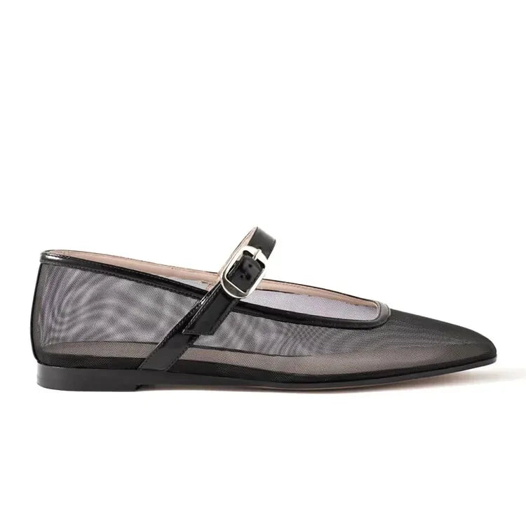 La Mode Mesh Ballet Flats