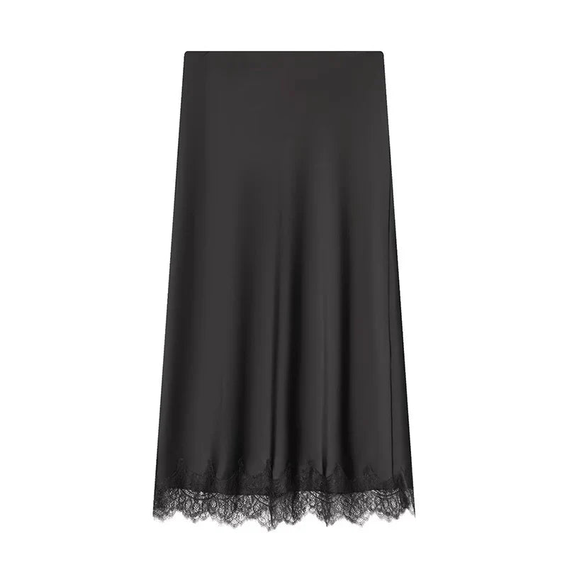 Dina Tricot Lace Trim Midi Skirt
