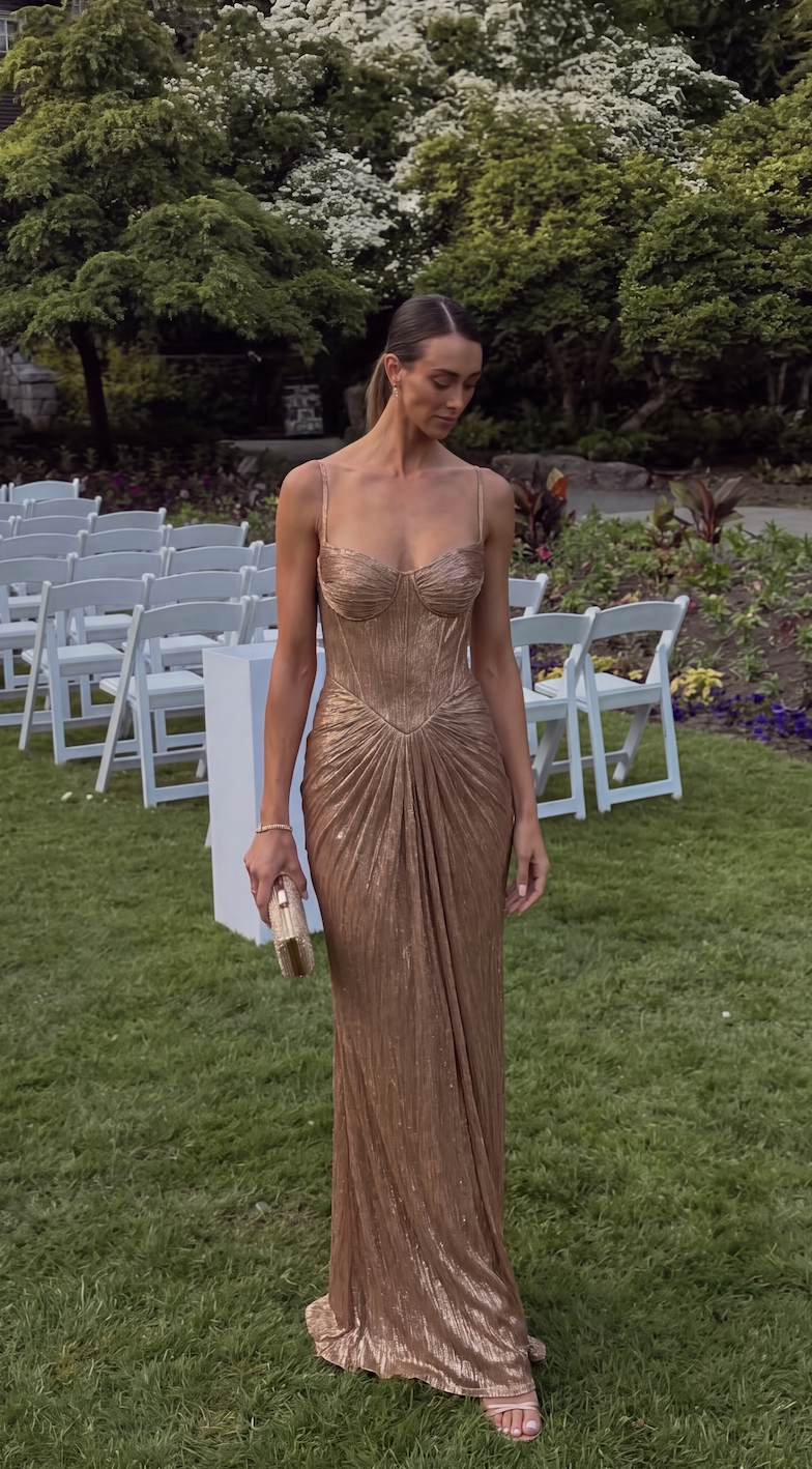 Ginevra Corset Pleated Gown