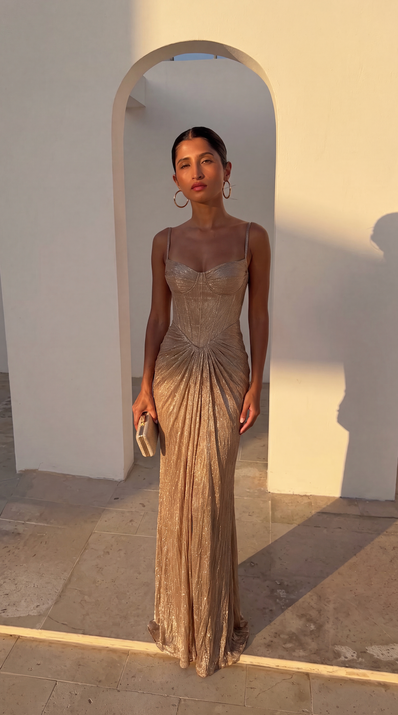 Ginevra Corset Pleated Gown