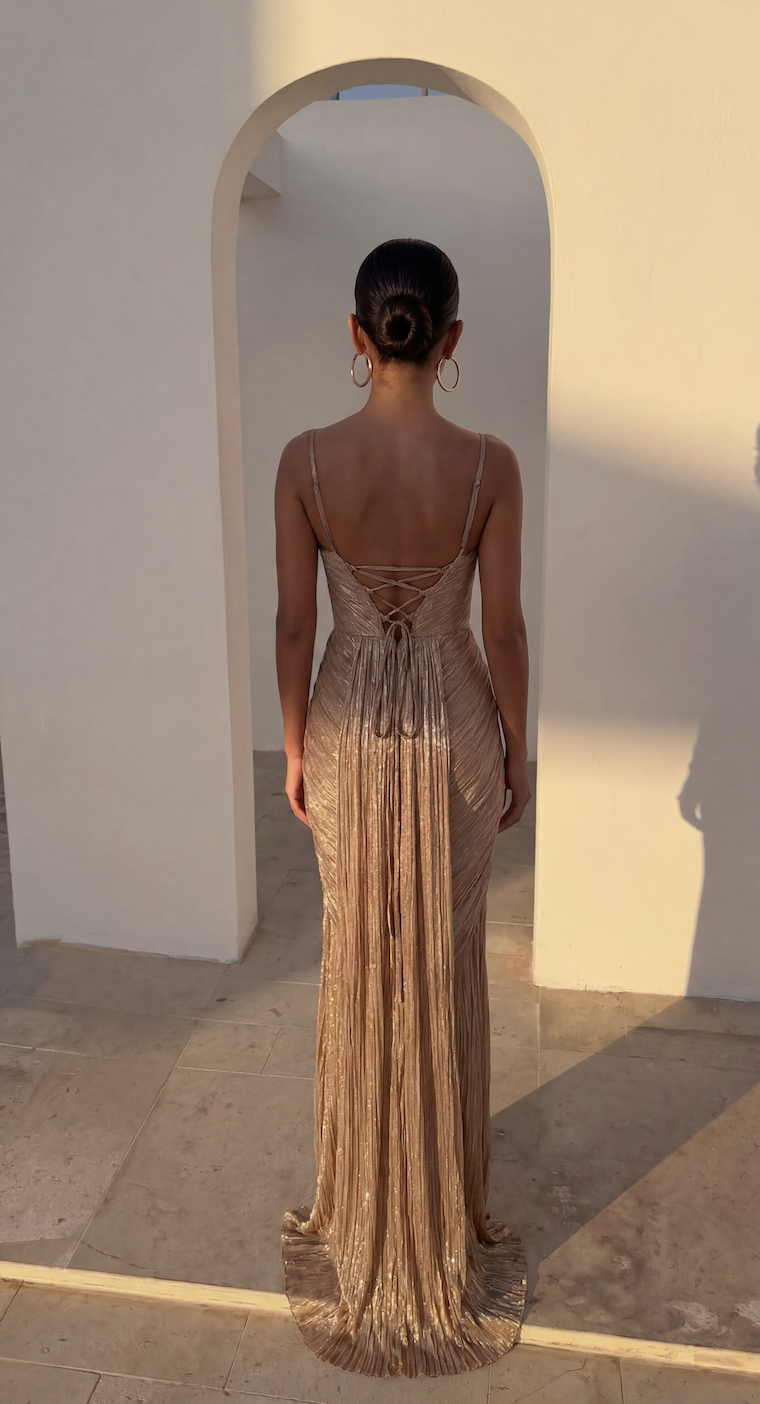 Ginevra Corset Pleated Gown