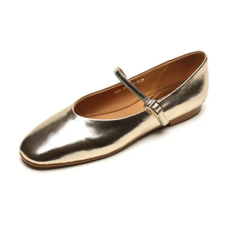 Paloma Metallic Leather Ballet Flats