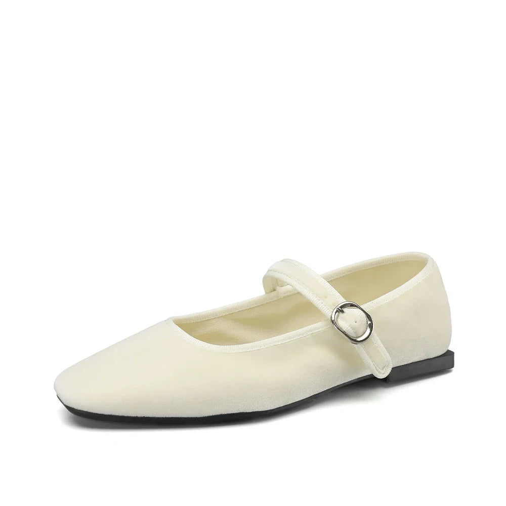 Aeden Paris Velvet Ballet Flats