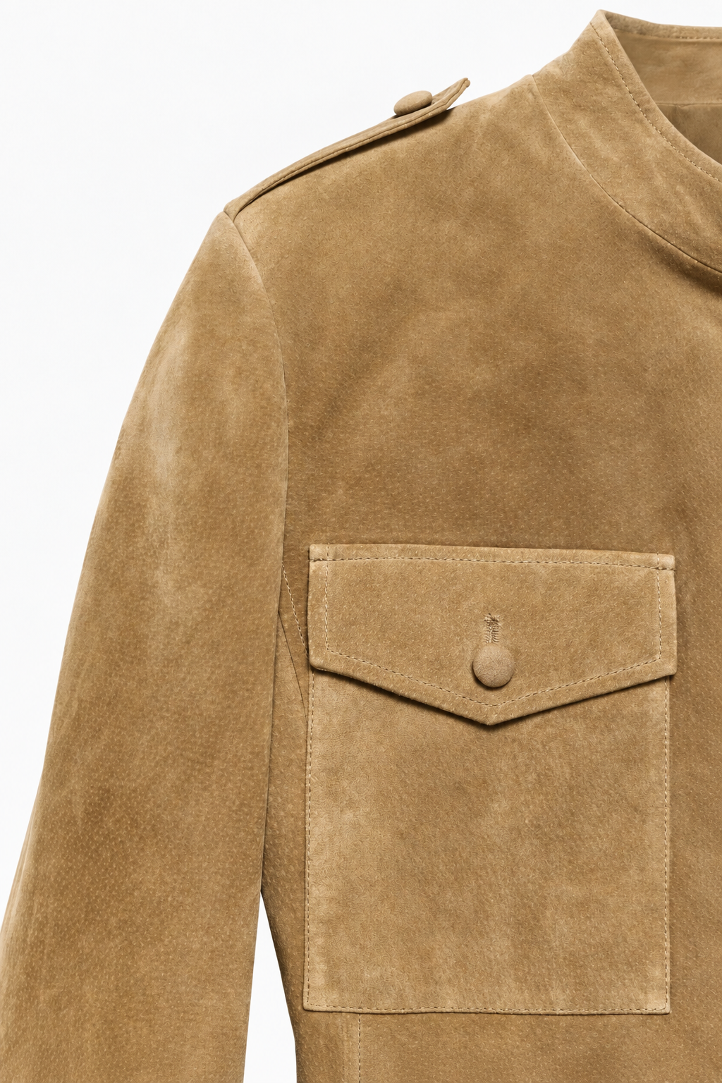 Banbury Military Suede Jacket in Camel