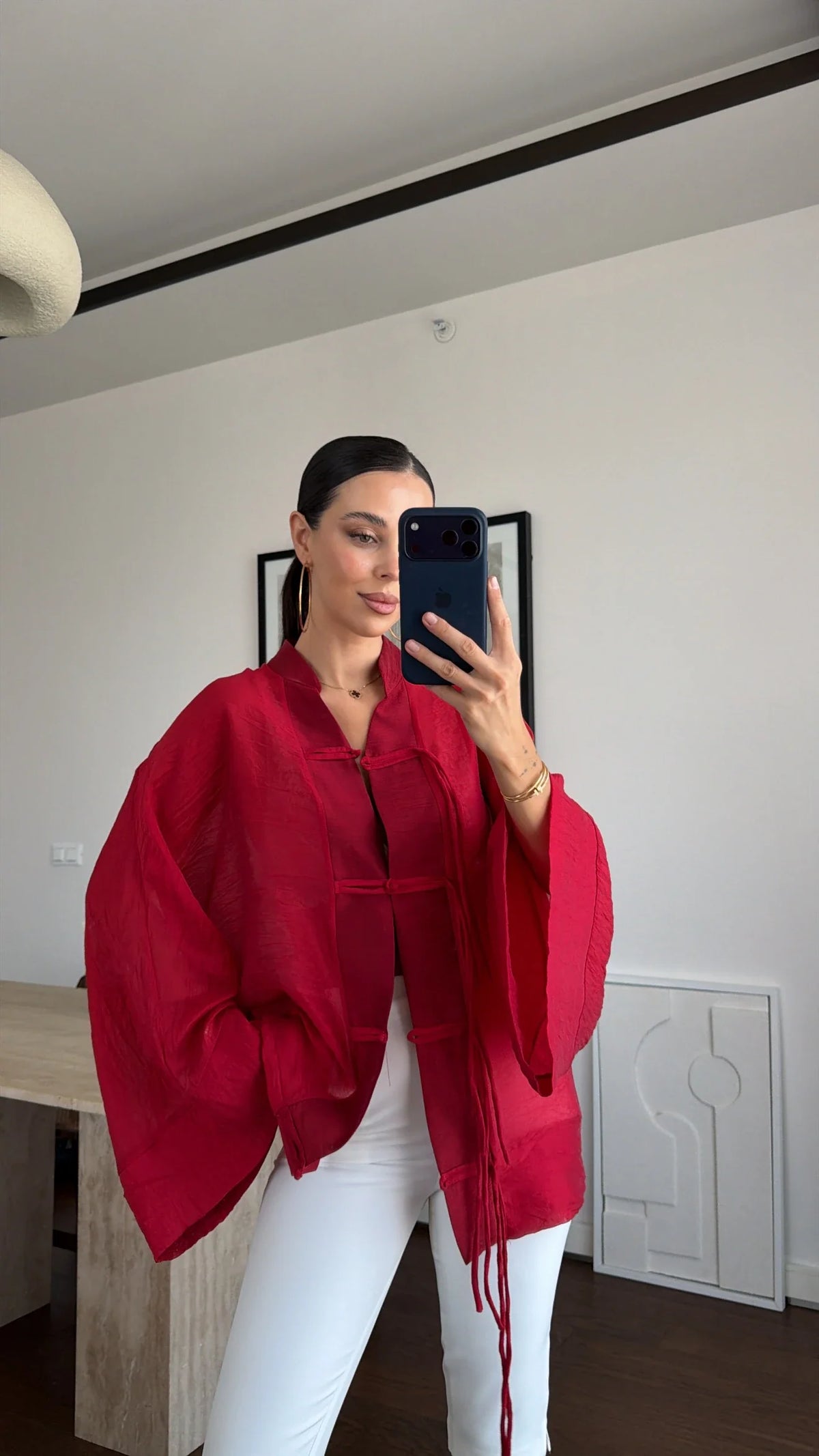 Diana Tricot Semi-Sheer Kimono Shirt