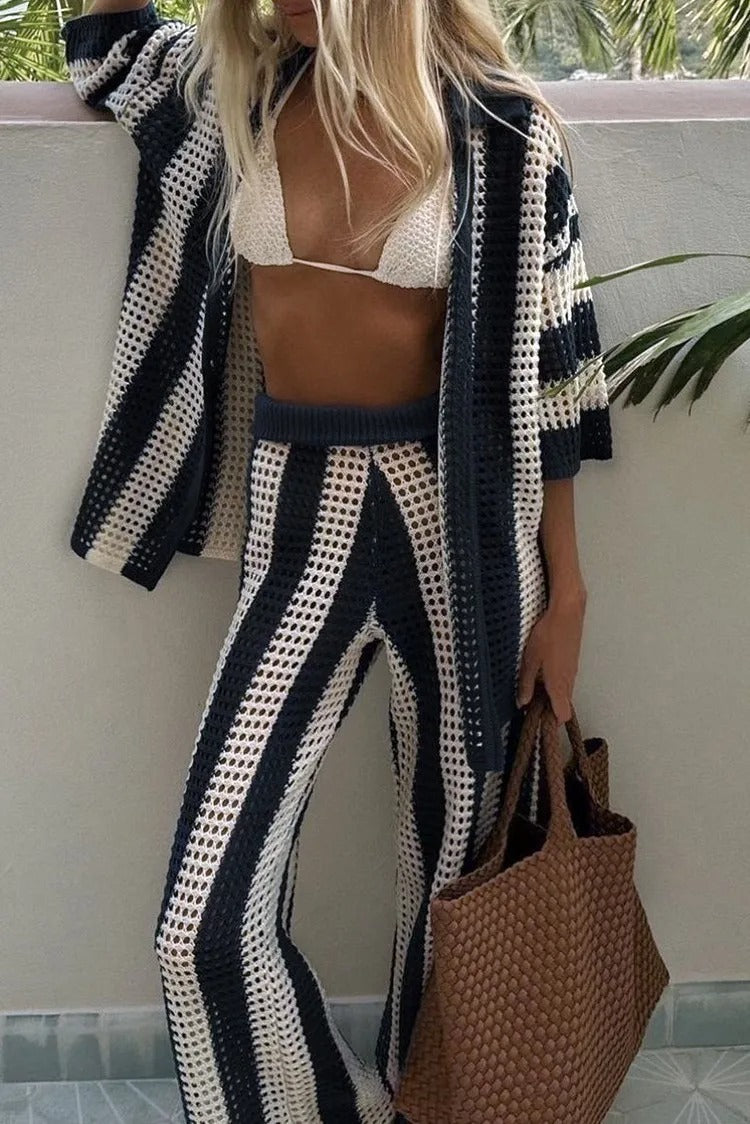 Camara Striped Crochet Co-Ord Set