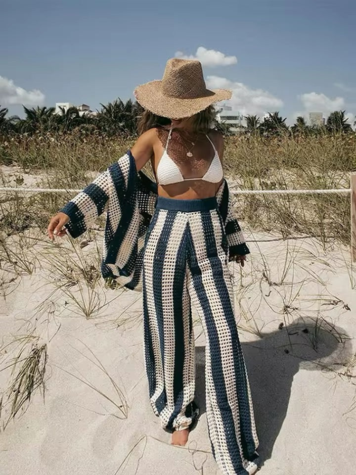 Camara Striped Crochet Co-Ord Set