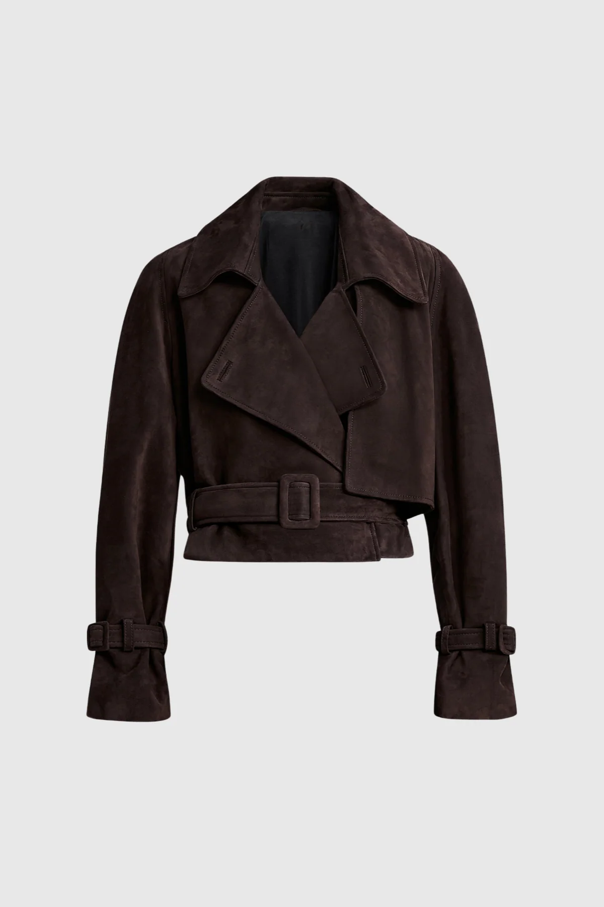 Banbury Faux Suede Cropped Trench Jacket
