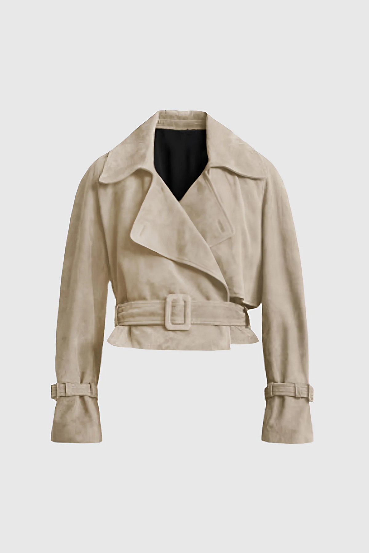 Banbury Faux Suede Cropped Trench Jacket