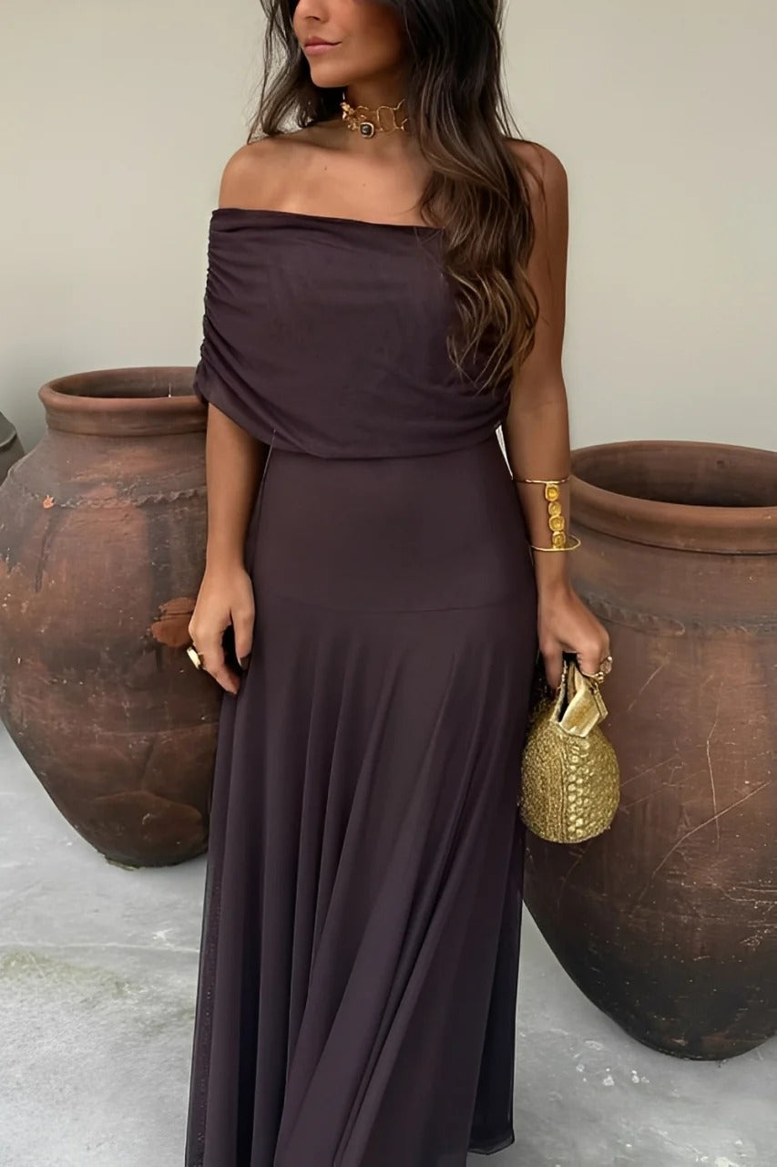 Camara Off-Shoulder Ruched Maxi Dress