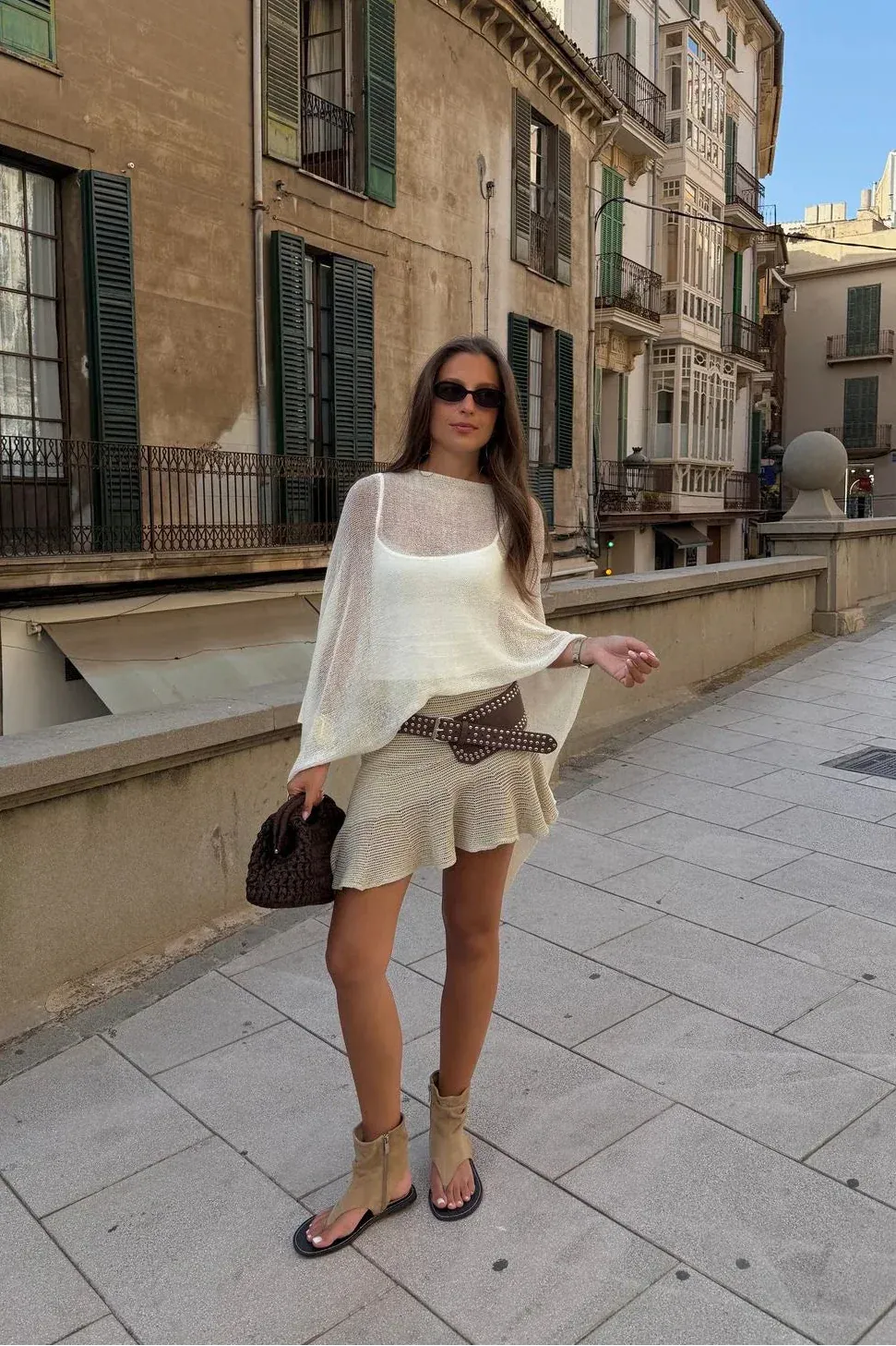 Kendall Open-Knit Batwing Cover-Up