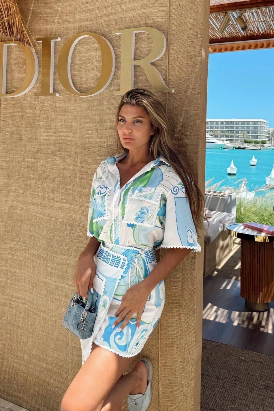 Saint Tropez Printed Shirt & Skorts Set