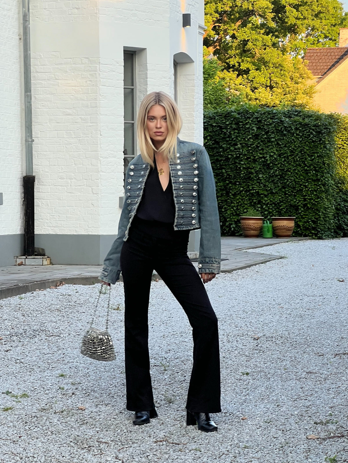 Vintage Century Cropped Napoleon Denim Jacket