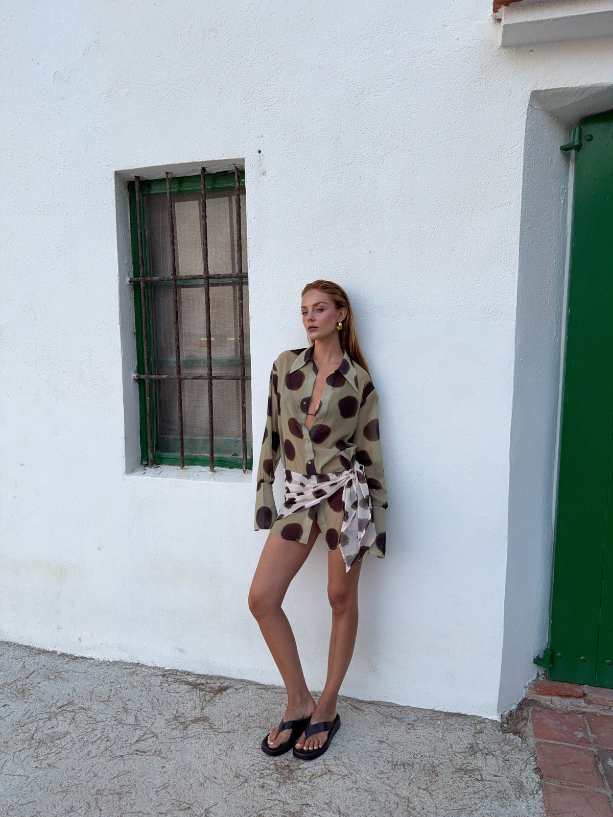 Camara Animal Print Scarf Shirt Dress