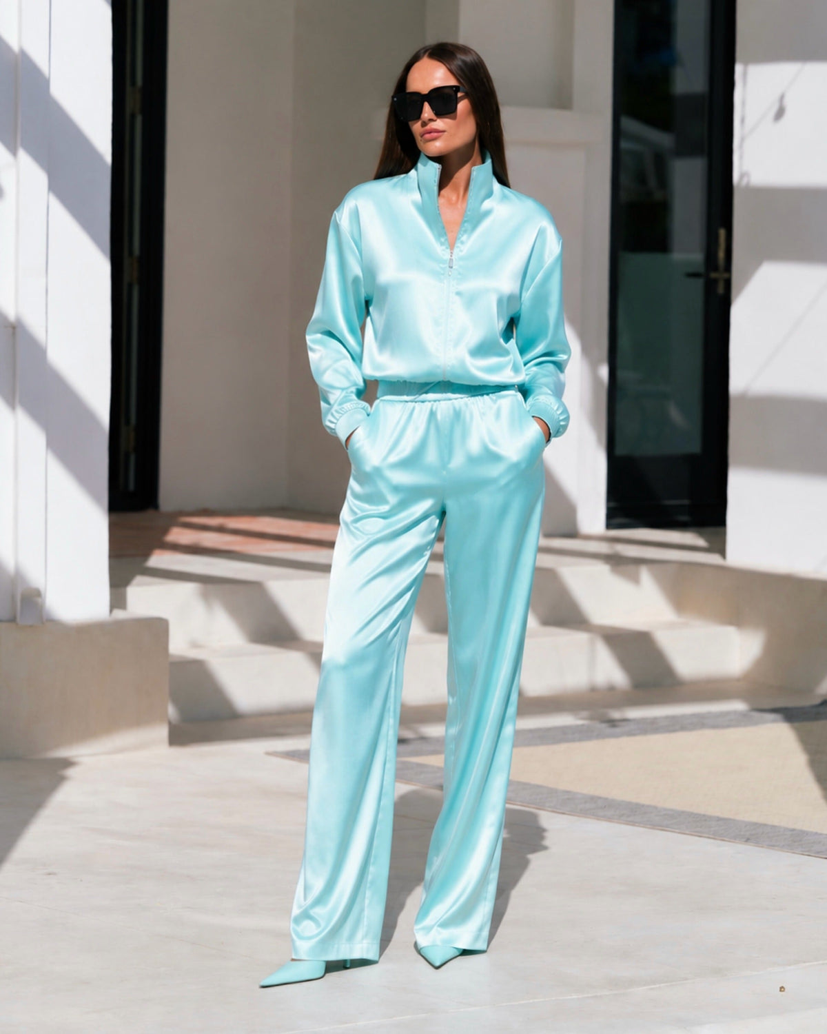 Kendall Satin Zip Co-Ord Set