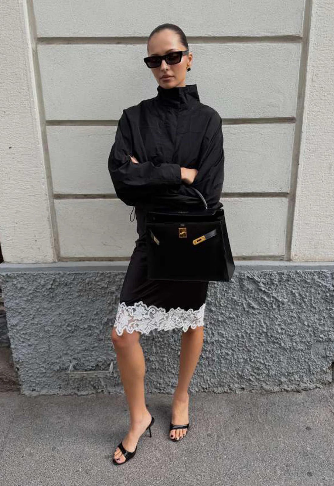 Diana Tricot Funnel Neck Windbreaker Jacket