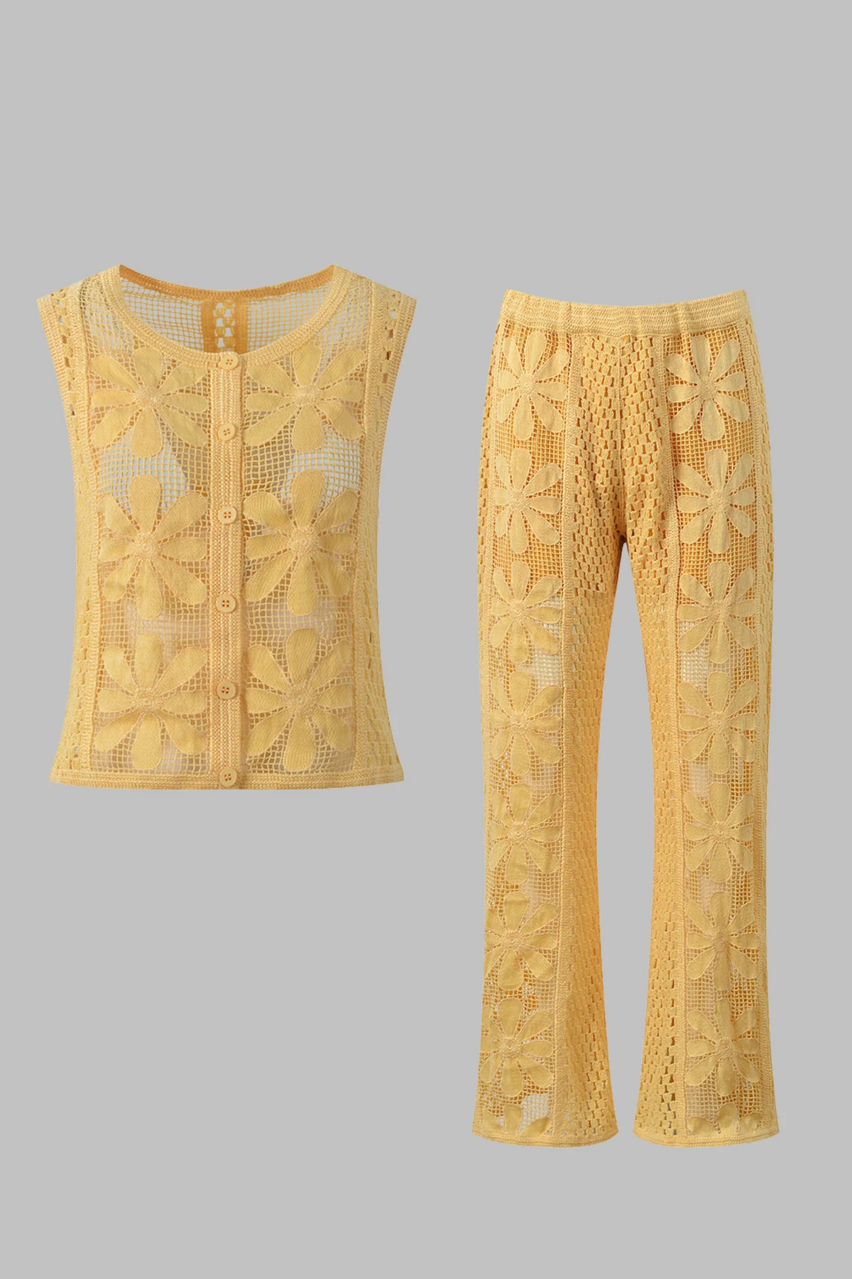 Sandra Becker Butter Yellow Crochet Set