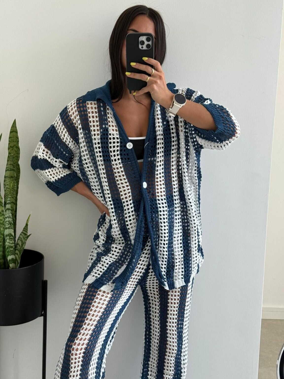 Camara Striped Crochet Co-Ord Set