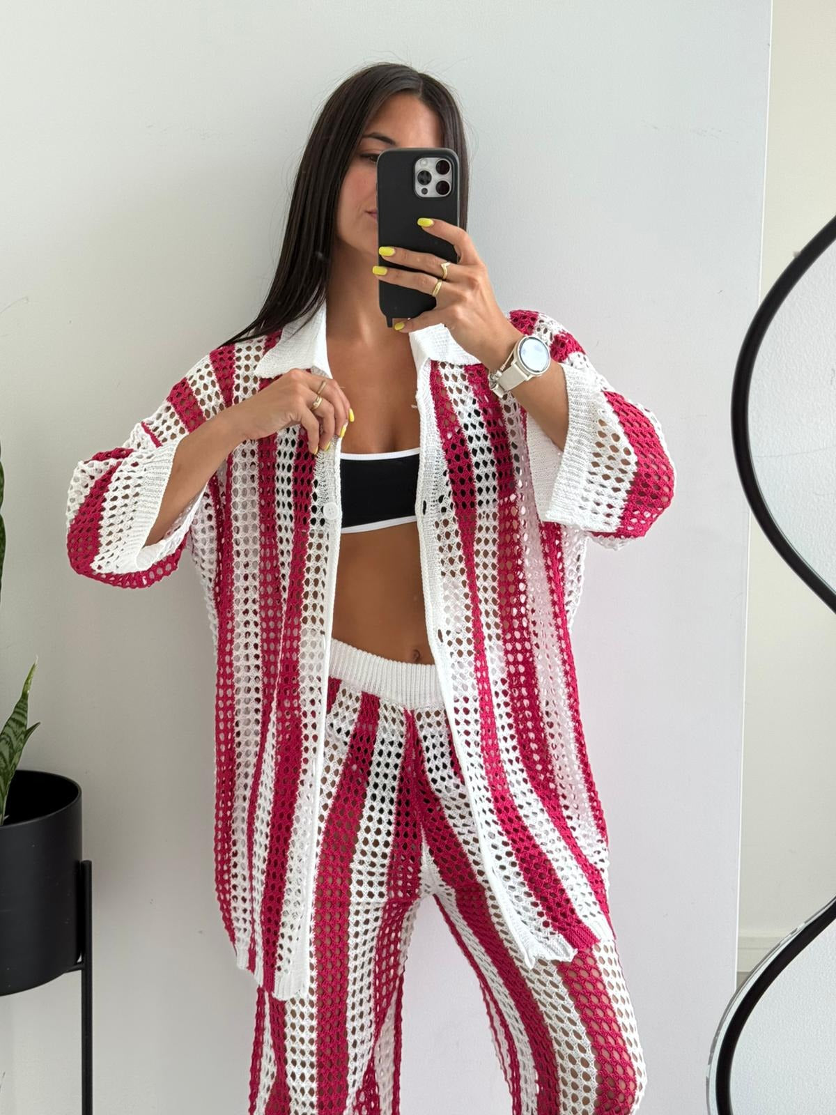 Camara Striped Crochet Co-Ord Set
