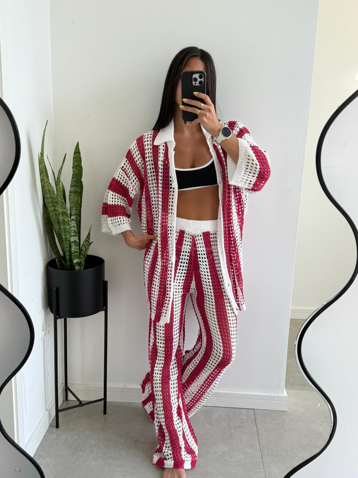 Camara Striped Crochet Co-Ord Set